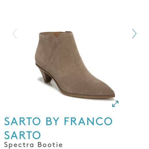Sarto by Franco Sarto Spectra Tan Suede Pointed Toe Ankle Boots size 6.5 - Picture 7 of 16